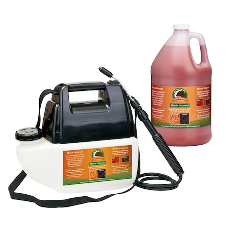 Just Scentsational Red Bark Mulch Colorant With A Battery Powered Gallon Sprayer By Bare Ground MCBPS-1R